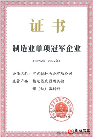 第九批制造业单项冠军